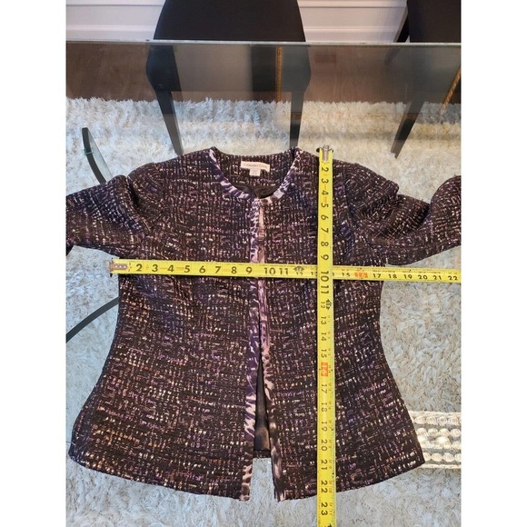 Coldwater Creek Women's Purple Polyester Tweed 3/4 Sleeve Blazer Jacket Size XS - Picture 10 of 11